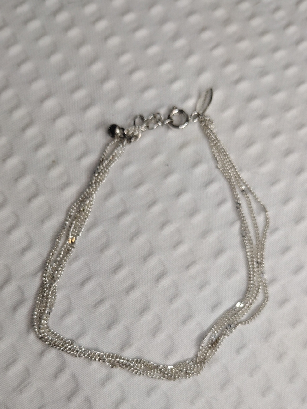 Panama Jack Silver Multi-Strand (4) Beaded Anklet Bracelet